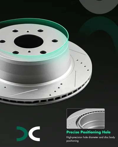 Miniatura 5 de SCITOO Rotores de disco ventilados traseros de 13.57 pulgadas (13.571 in) + pastillas de freno de cerámica para Cadillac Escalade ESV/EXT