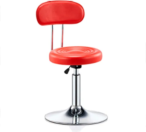Miniatura 30 de Taburete de bar ajustable giratorio, chasis de acero grande, respaldo moderno para el hogar, taburete redondo de pierna alta, carga de 220.5 lbs