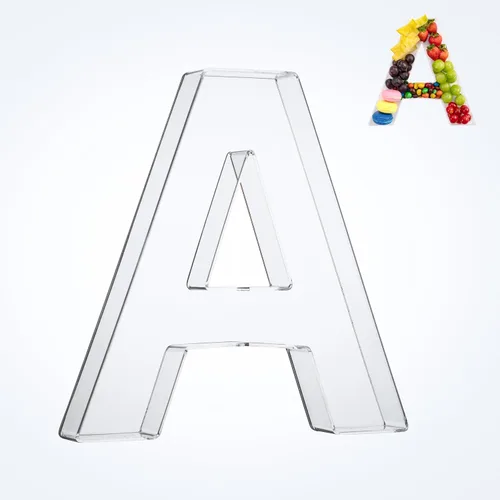 Miniatura 7 de Bandeja de 11" de Acrílico con Letras y Números – Bandeja Reutilizable y Rellenable para Aperitivos de Charcutería, Caja de Servir Postres