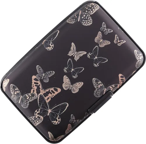 Miniatura 50 de Tarjetero de aluminio con bloqueo RFID para hombres y mujeres, elegante cartera de viaje con 7 ranuras, la mejor protección contra escaneos