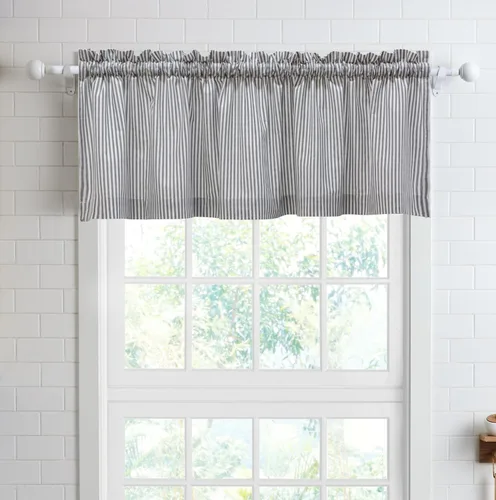 Miniatura 18 de Cortinas de nivel de algodón July Joy de 24 pulgadas de largo, cortinas de cocina de estilo rústico, bolsillo para barra para ventana pequeña