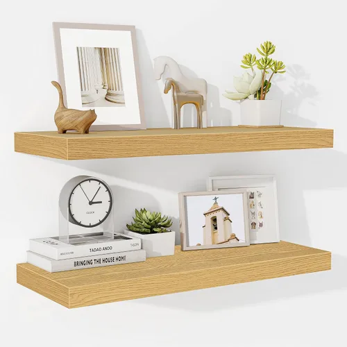 Miniatura 46 de Fun Memories Estantes flotantes – Estante de pared de 9.3 pulgadas de profundidad para decoración y almacenamiento – Estantería de exhibición