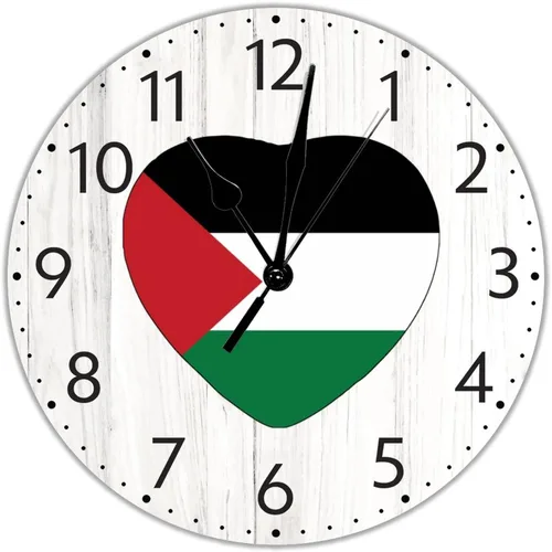 Miniatura 25 de UFunhome Reloj de pared con bandera de Singapur, con diseño de bandera nacional, sin tictac, funciona con pilas, 10 pulgadas, bandera nacional