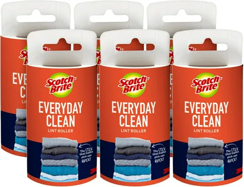 Scotch-Brite Everyday Clean Recambios de Rodillo para Pelusas 6 Recambios de Rodillo 420 Hojas Blancas