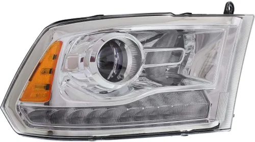 Miniatura 7 de KarParts360 Faro delantero para Dodge Ram Pickup R1500 / R2500 / R3500 2013 2014 2015 lado del conductor Bisel cromado Reemplazo para CH2502244