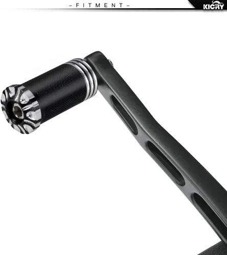 Miniatura 3 de Clavija de Cambio Palanca de Cambio de Motocicleta CNC Billet Negra Reposapiés Compatible con Harley Dyna Sportster Softail Street Road Glide Negro-a