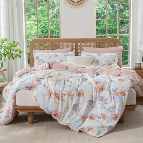 Miniatura 24 de Jane yre Funda de Edredón Queen de Flores de Microfibra Cepillada 3 Piezas Juego de Ropa de Cama Floral Queen Estilo Jardín Patrón Floral Azul Funda