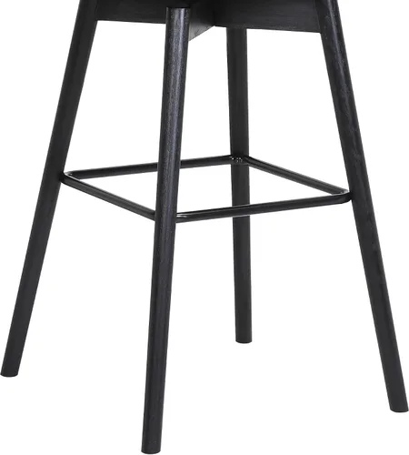 Miniatura 10 de Armen Living Sicily Modern Farmhouse Taburete giratorio de madera negra de 30 pulgadas de altura de asiento para encimera de isla de cocina en tela