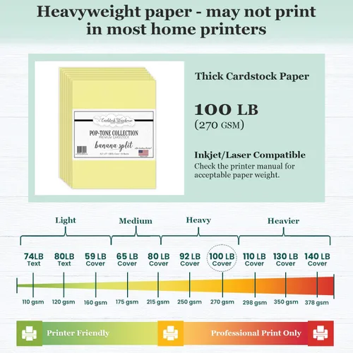 Miniatura 5 de Cardstock Warehouse Pop Tone Banana Split Yellow - 8.5 x 11 pulgadas - 100 libras / 270 GSM - Papel de cartulina mate premium - 25 hojas Rosa