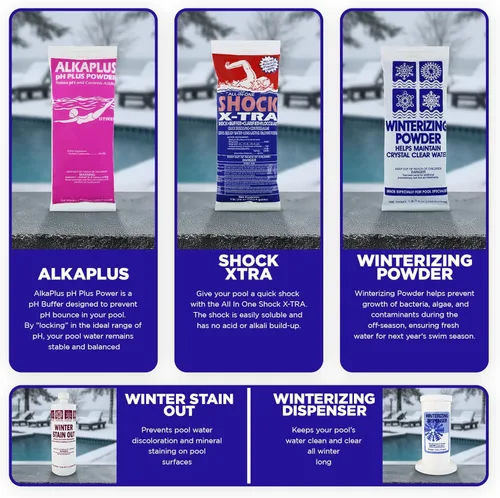 Miniatura 3 de Rx Clear Kit de cierre de piscina para piscinas sobre el suelo y enterradas Kit de invierno de piscina Productos químicos de cierre de invierno
