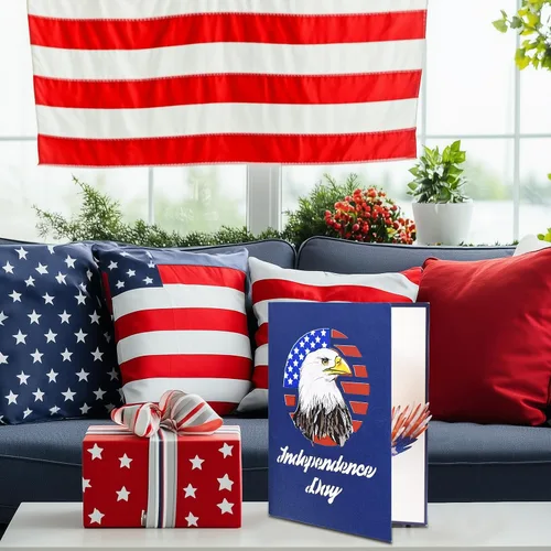 Miniatura 7 de GREETING ART Tarjeta desplegable 3D del 4 de julio, 4 de julio, tarjetas del día de la independencia, tarjeta del 4 de julio, tarjetas de veteranos