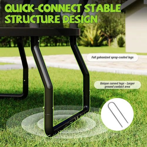 Miniatura 5 de YUMPIE - Trampolín de 8 pies, 10 pies, 12 pies, 14 pies, 15 pies, 16 pies, para exteriores, con red de seguridad y escalera, trampolines recreativos