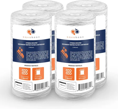 Aquaboon Filtro de agua de 5 micrones de 10 x 4.5 pulgadas, filtro de agua para heridas de cuerda para sistema de toda la casa, compatible con