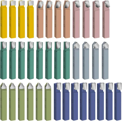 Miniatura 10 de 10 piezas de herramientas cortadoras de torno de metal de 1/4 de pulgada con punta de carburo, juego de corte de bits C6, para torneado de torno