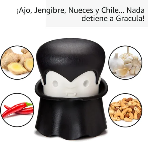 Miniatura 4 de OTOTO Gracula - Trituradora de ajo, jengibre, nueces, chile, hierbas, picadora con tapa giratoria y prensa manual fácil de apretar, utensilios