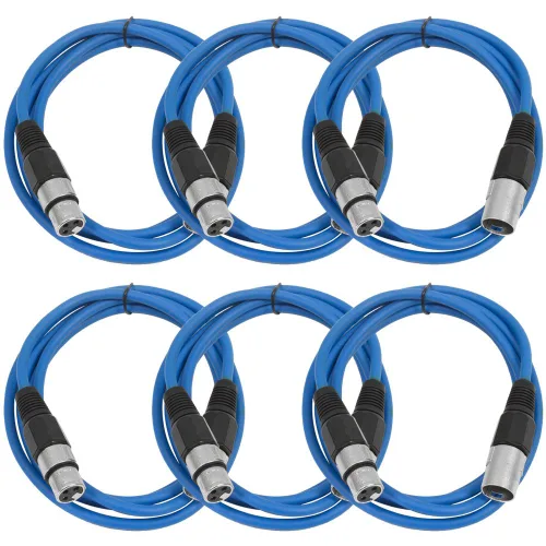 Miniatura 60 de Seismic Audio SAXLX-2Brown-Paquete de 6 cables de conexión XLR de 2 pies marrones - Cables de micrófono - Cables XLR macho a hembra - 2 pies