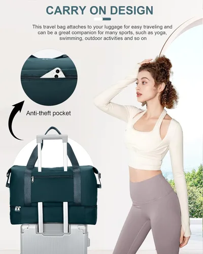 Miniatura 5 de Bolsa de viaje para mujer, bolsa deportiva para gimnasio, E3-Azul oscuro