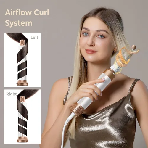 Miniatura 3 de Cepillo Secador de Pelo 7 en UNO, Varita Rizadora Autowrap, Secador de Pelo Iónico Negativo de Alta Velocidad 110,000 RPM con Difusor Concentrador