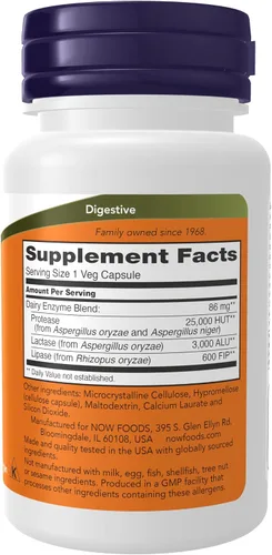Miniatura 2 de NOW Suplementos, Digest Lácteos Completos, Digestos, Lactosa, Proteínas y Grasas Lácteas*, Enzimas de Tolerancia Láctea*, 90 Cápsulas Vegetales