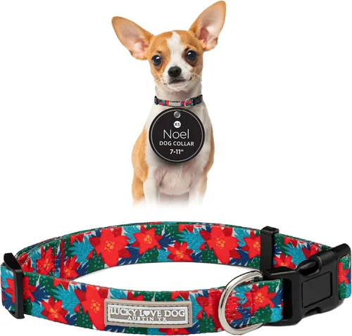 Miniatura 19 de Lucky Love Dog - Collar de perro ajustable con hebilla de fácil clic para los grandes, duradero y cómodo para perros machos y hembras, collar