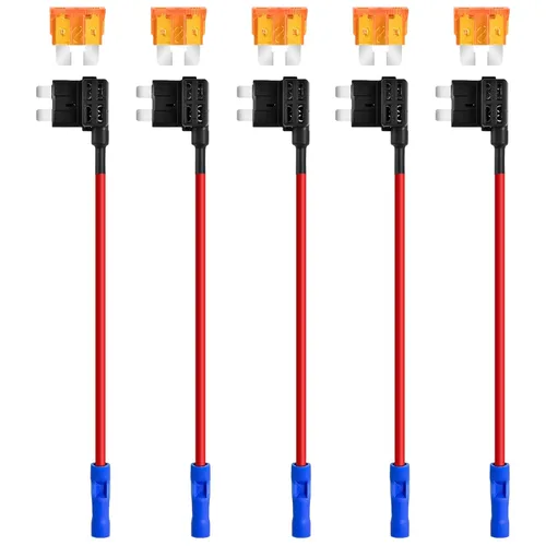 Miniatura 11 de MuHize Grifos de fusibles Micro2 – Adaptador de circuito adicional ATR de 12 V para caravana y automóvil, 5 fusibles 5A, diseño de doble ranura