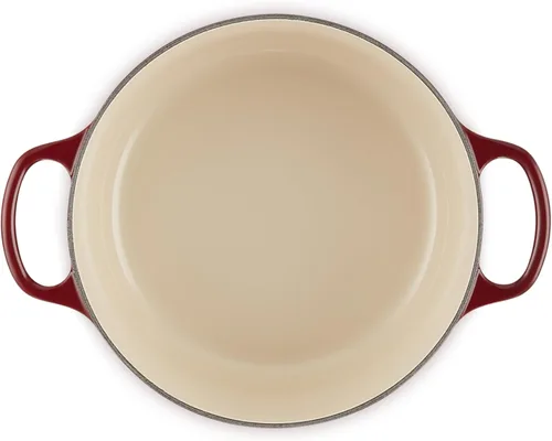 Miniatura 3 de Le Creuset Horno holandés redondo Signature de hierro fundido esmaltado, 4.5 cuartos de galón., Granate Granates