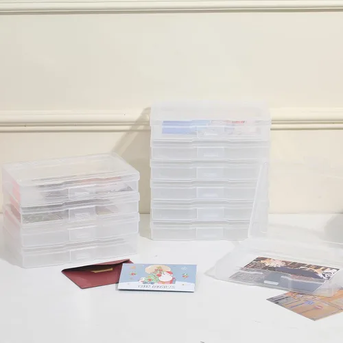 Miniatura 3 de novelinks Cajas transparentes de almacenamiento de fotos de 4 x 6 pulgadas – Cajas organizadoras de fotos – Caja de almacenamiento de fotos