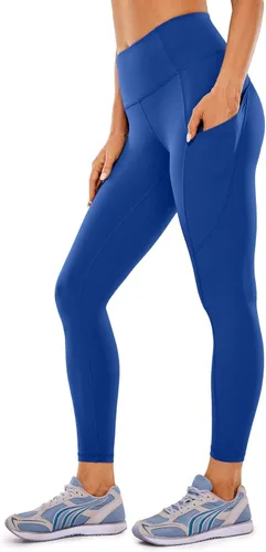 CRZ YOGA - Leggings de entrenamiento para mujer sensación de desnudez, pantalones de yoga de cintura alta con bolsillos laterales, mallas atléticas