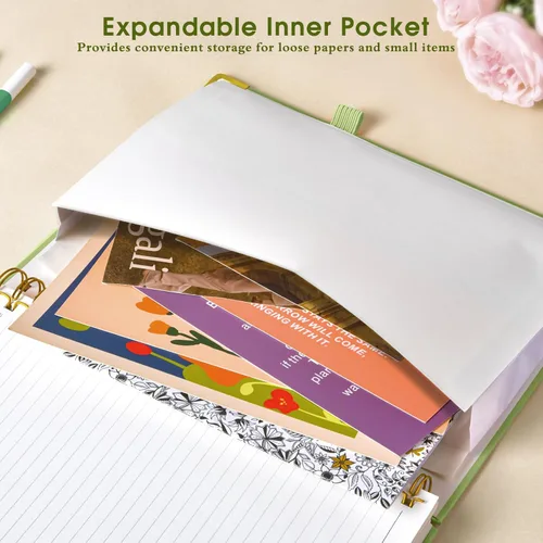 Miniatura 4 de Cuadernos en espiral de tapa dura para el trabajo, cuaderno de 5 materias a rayas universitarias con pestañas divisorias, cuaderno organizador