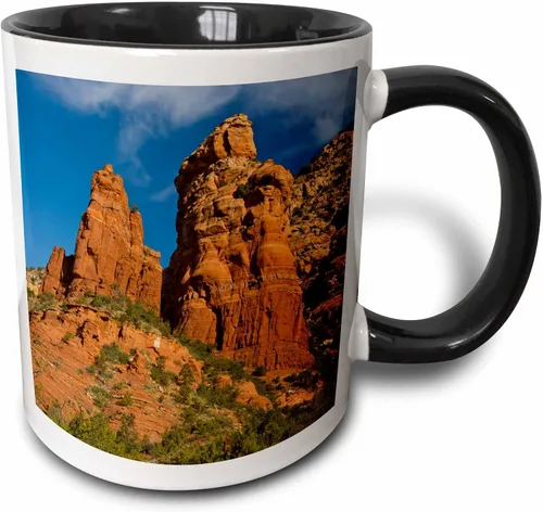 3dRose Danita Delimont – Rock Formations – Thunder, cafetera Rock, Sedona, Arizona, USA de montaña – Tazas, Negro/Blanco