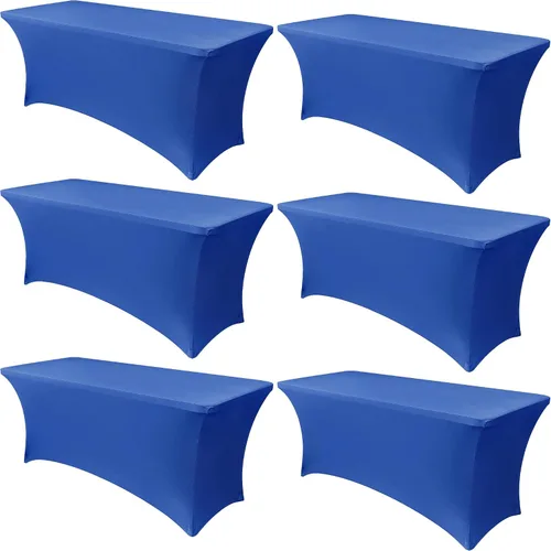 Miniatura 19 de Obstal Paquete de 6 Fundas de Mesa Elásticas de Spandex para Mesas de 6 Pies - Mantel Rectangular Universal Ajustado de 6 Pies Protector para Bodas