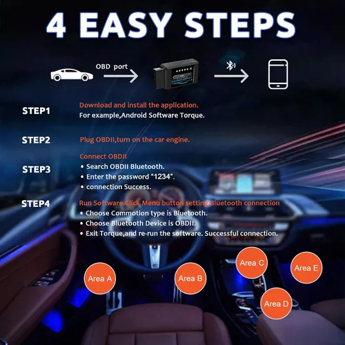 Miniatura 7 de Obd2 Bluetooth ELM327 v1.4 Escáner con chip original PIC18F25K80, lector de código de automóvil compatible con vehículos de 1996+, funciona