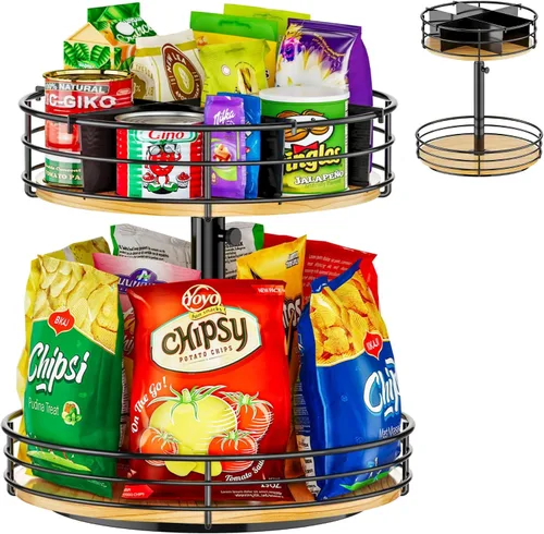 Miniatura 13 de Lazy Susan - Organizador giratorio de 10 pulgadas, estante de especias giratorio de 360 grados Lazy Susan para gabinete, mesa de comedor, encimera