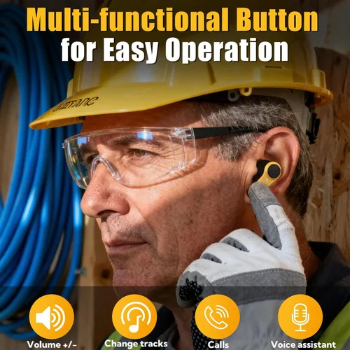 Miniatura 6 de Auriculares Bluetooth 6.0 para el lugar de trabajo, tiempo de reproducción de 70 horas, IP56 impermeable, cancelación de ruido SNR de 30 dB, ENC