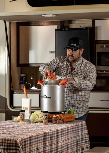 Miniatura 4 de CanCooker Utensilios de cocina de camping Cocina de vapor de 4 galones, estante de cocina, condimento de sal de ajo y mantequilla y libro de Kit