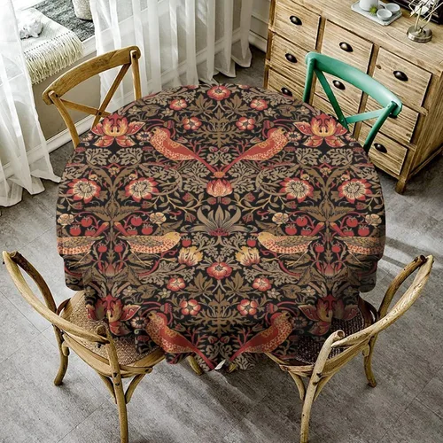 Miniatura 48 de Mantel de Mesa William Morris, Diseño Original William Morris Rústico de Granja Familiar con Estampado Étnico Mínimo para Decoración de Fiesta