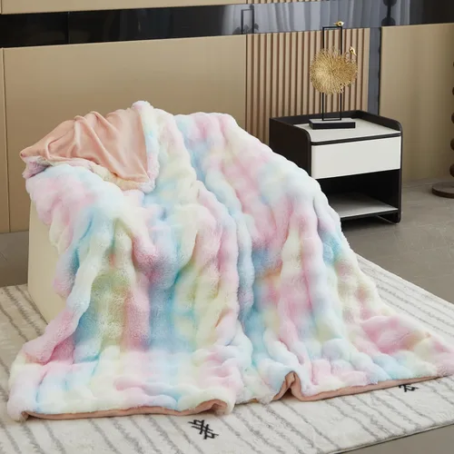 Miniatura 11 de GKXLH Manta suave y esponjosa, manta mullida para sofá, manta de felpa de piel sintética de conejo, mantas bonitas y acogedoras para mujeres, mantas