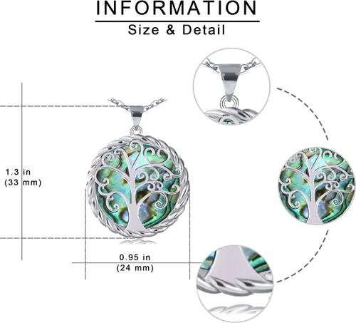Miniatura 9 de SmileBelle Tree of Life Necklace as Birthday Gifts for Mom Grandma, Mom Gifts for Stepmom as Bonus Mom Gifts From Daughter, Silver Mother in Law