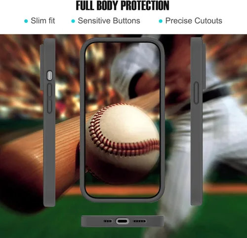 Miniatura 4 de Estuche de Béisbol Personalizado con Nombre y Número de Liquid Silicone para iPhone 17 Air 16 15 Pro Max 14 13 Mini 12 11 Xs Xr SE3 8 7 6 Plus