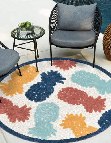 Miniatura 9 de Unique Loom Belize Outdoor Collection - Alfombra rectangular de 2 x 3 pies 1 pulgada, color negro y rojo óxido