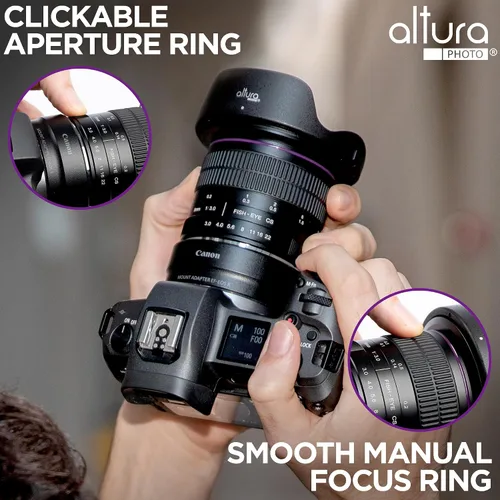 Miniatura 5 de Altura Photo 8mm f/3.0 Lente gran angular profesional asférica Fisheye para Canon EOS 90D 80D 77D Rebel T8i T7 T7i T6i T6s T6 T100 SL2 SL3 cámaras