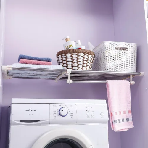 Miniatura 5 de Hershii Estante de tensión para armario, barra telescópica extensible, resistente, riel para colgar ropa, ajustable, organizador de almacenamiento
