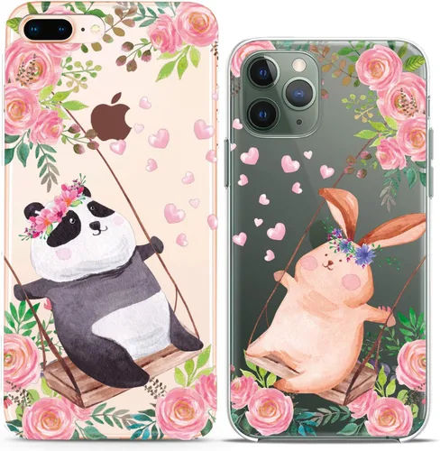 Miniatura 14 de Fundas a juego para parejas compatibles con iPhone 16 15 14 13 12 11 Pro Max Mini Xs X 6s 8 Plus 7+ Xr 10 SE 5 Cookie Coffee Gift Best Friend Kawaii