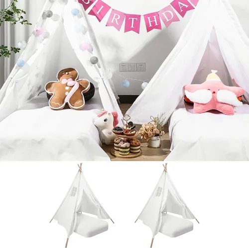 Syhood Paquete de 2 juegos de tienda de campaña inflables tipo tipi que incluyen colchón portátil flocado Airbed tiendas de campaña plegables y