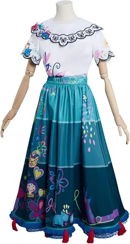 Miniatura 3 de Weholmy Women Girls Mirabel Dress Floral Print Full Set Cosplay Costume with Glasses for Adult