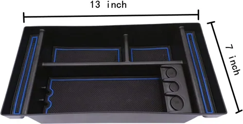 Miniatura 6 de Bandeja organizadora de consola central se adapta a accesorios para GMC Sierra/Chevy Silverado 1500 2019-2022, Silverado/Sierra 2500 HD/3500 HD Azul