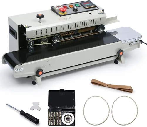 U.S. Solid Máquina de sellado de sellador de banda de bolsa continua, sellador de banda horizontal automático con control de temperatura digital