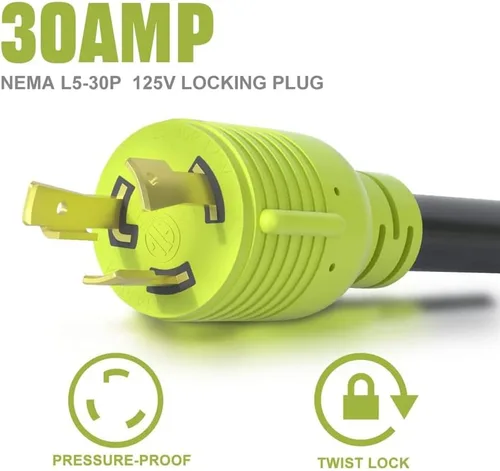 Miniatura 10 de Adaptador de interruptor de transferencia de generador AOWEITOUR NEMA L5-30P enchufe macho a L14-30R hembra, enchufe de bloqueo giratorio de 30