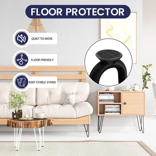 Miniatura 5 de SMARTSTANDARD Patas de muebles de horquilla de alta resistencia de 4 pulgadas, proyectos de bricolaje de metal para el hogar para soporte de TV