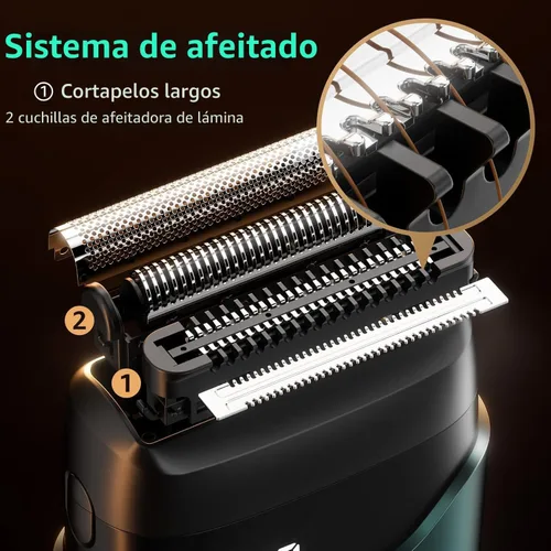 Miniatura 3 de Afeitadoras eléctricas de papel de aluminio para hombres, mini maquinilla de afeitar eléctrica, afeitadora facial compacta, IPX7, impermeable